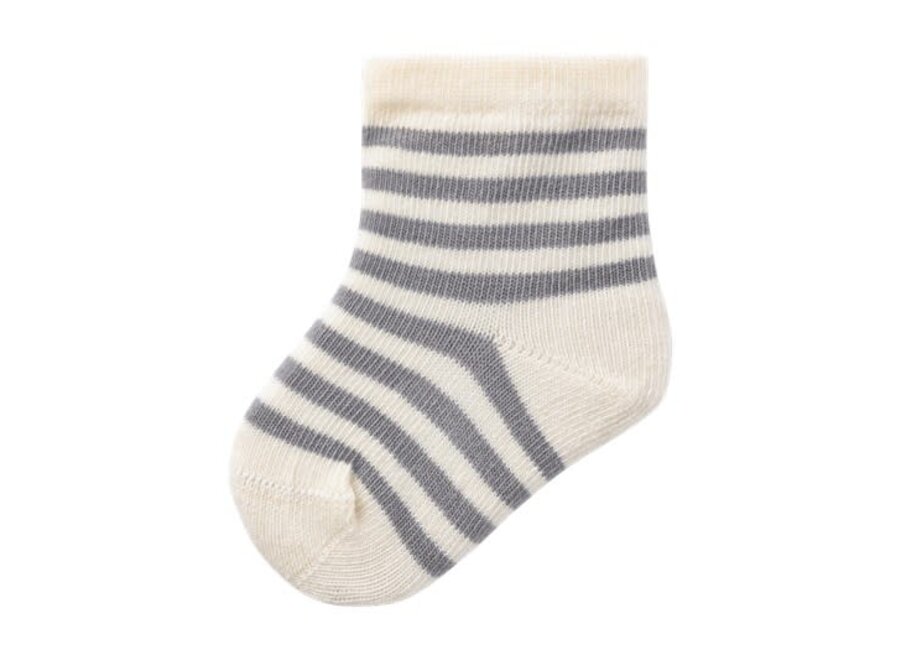 Love stripe socks - Silver filigree