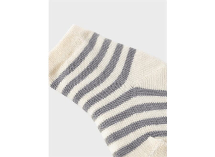 Love stripe socks - Silver filigree