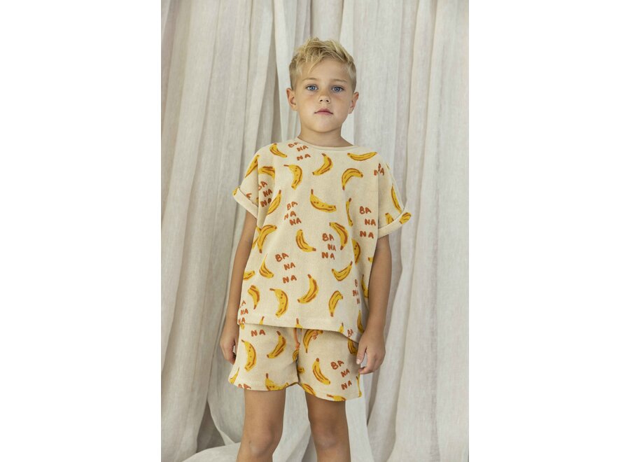 AM. Sunny T-shirt - Yellow banana print