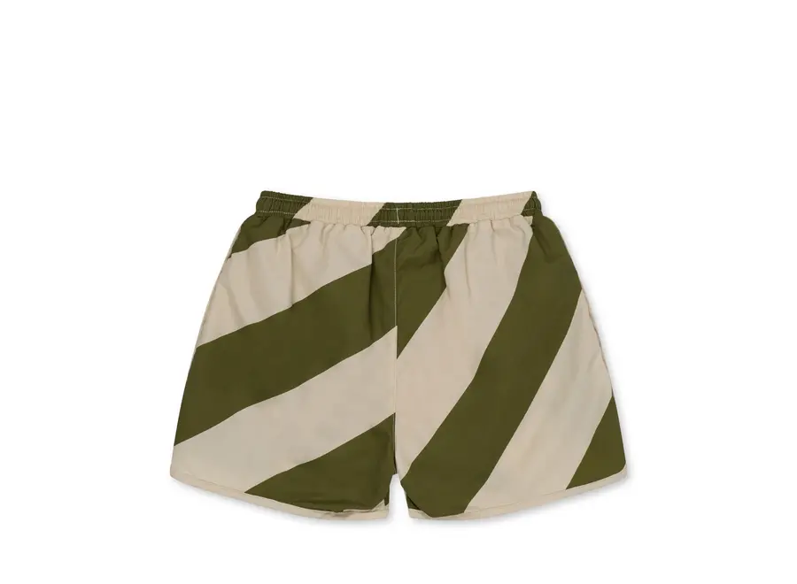 Asnou swimshort shorts - Dark olive/ Creamy white