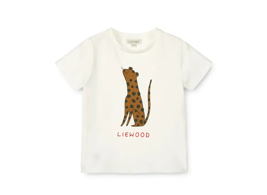 Apia placement T-shirt - Leopard/ Crisp white