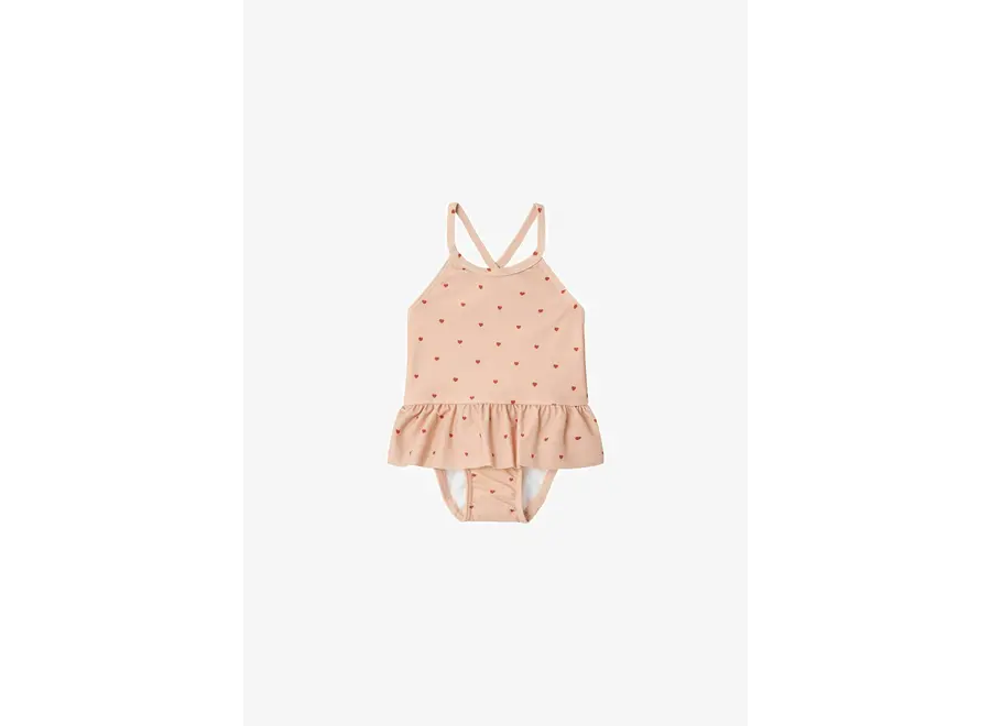 Helga swimsuit baby - Rose dust hearts print