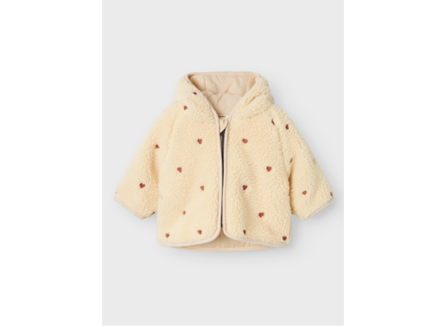 Nalo loose sherpa jacket baby hearts