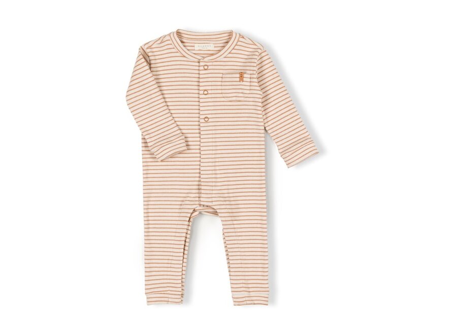 Tof onesie caramel stripe