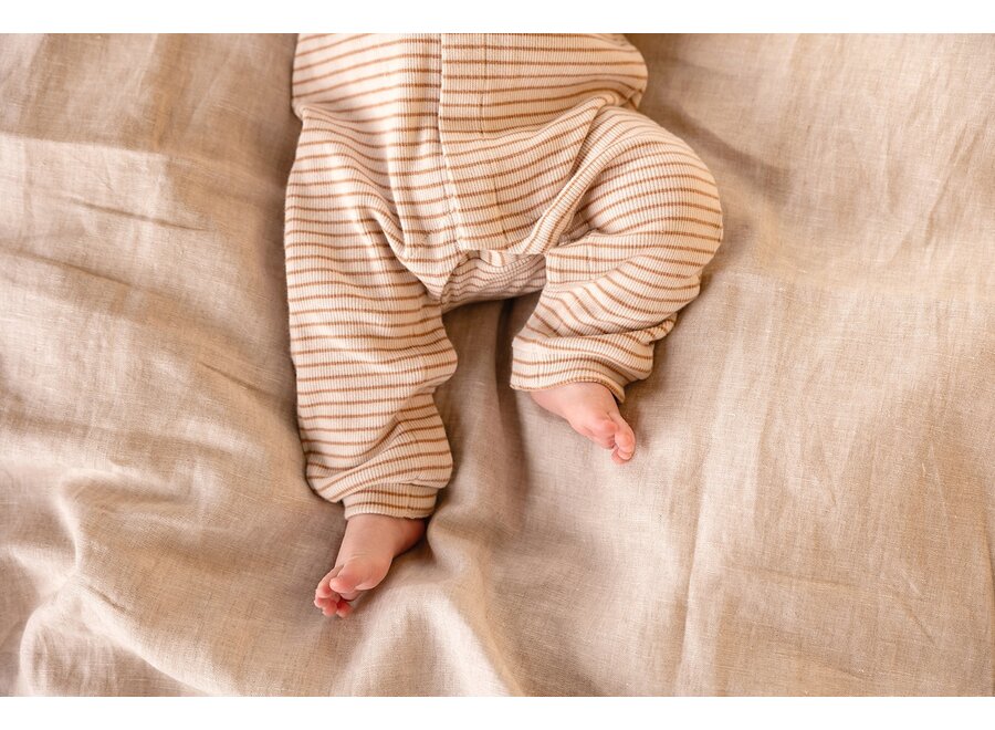 Tof onesie caramel stripe