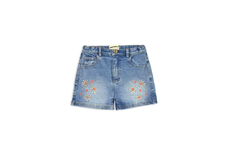 Julia denim short - Bleached sky blue