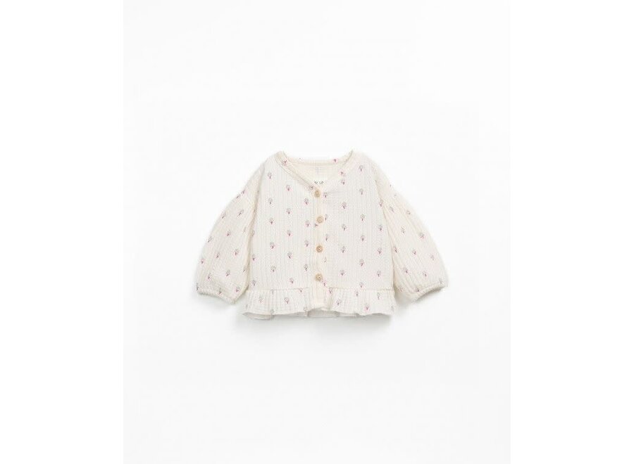 Printed rib cardigan - Grés