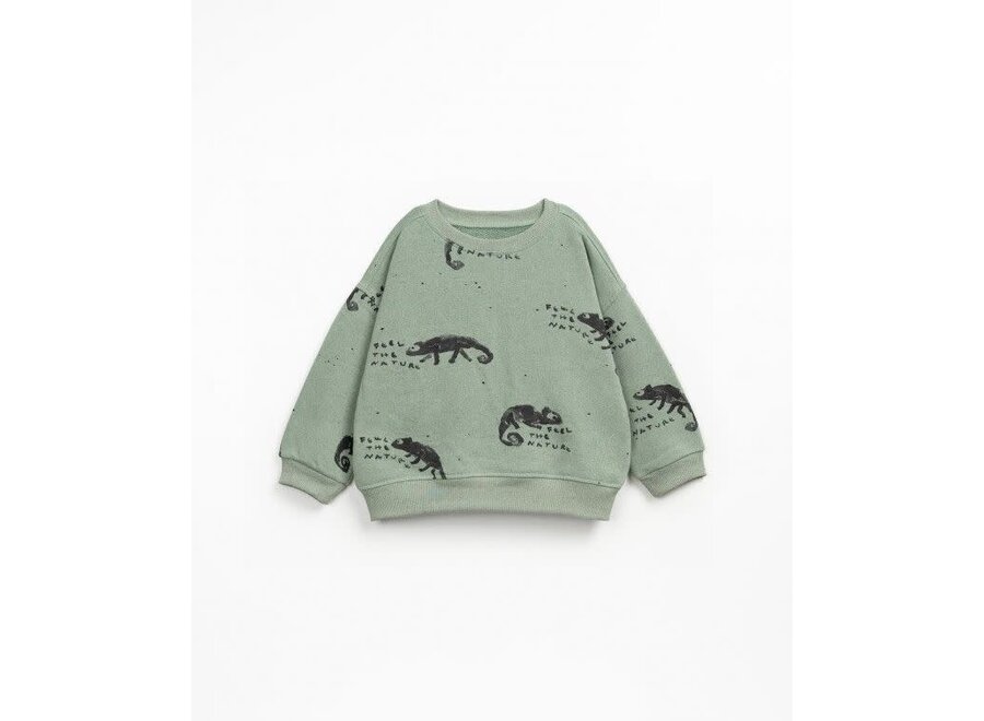 Printed fleece sweat - Feel the nature