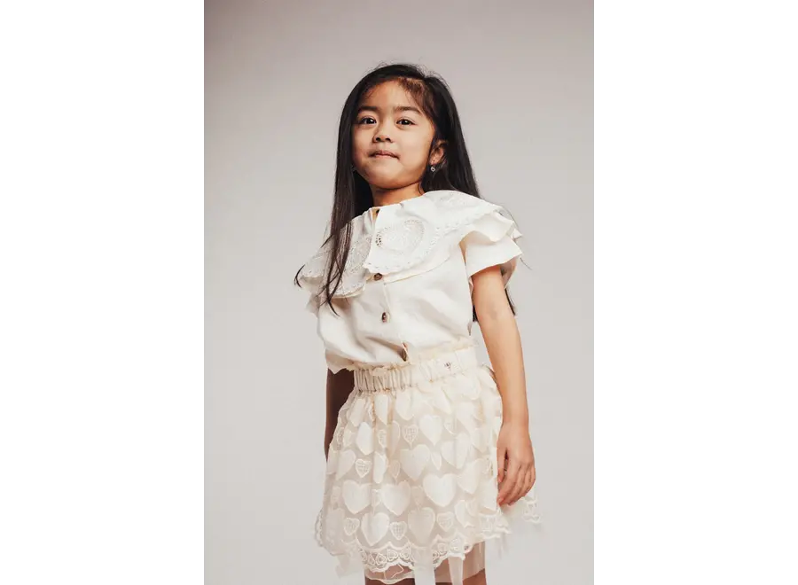 Alvide tulle skirt 3D - Crème oat