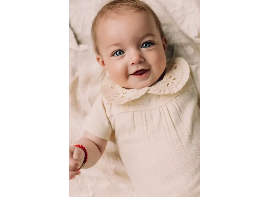 Yuul jersey pointelle bodysuit - Crème oat