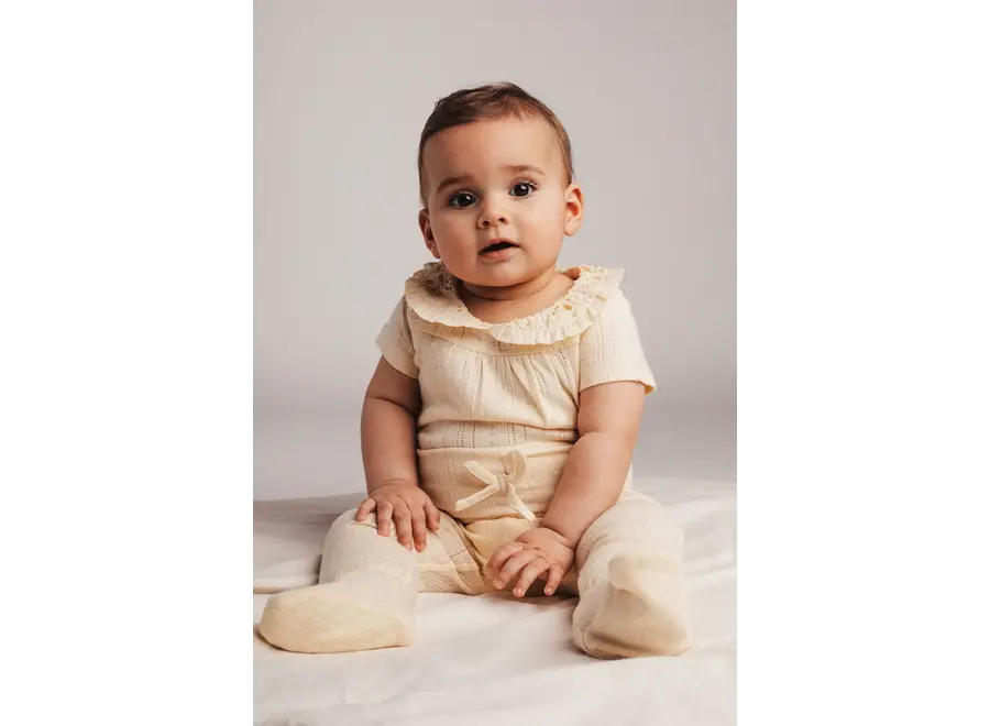 Yuul jersey pointelle bodysuit - Crème oat