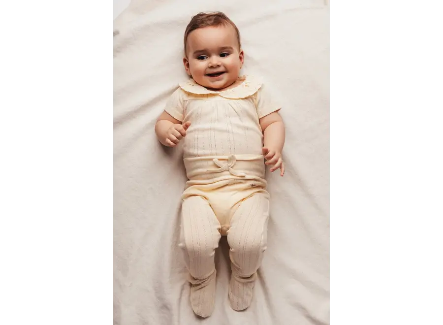 Yuul jersey pointelle bodysuit - Crème oat