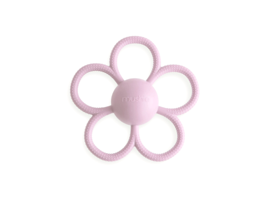 Daisy rattle teether - Soft lilac