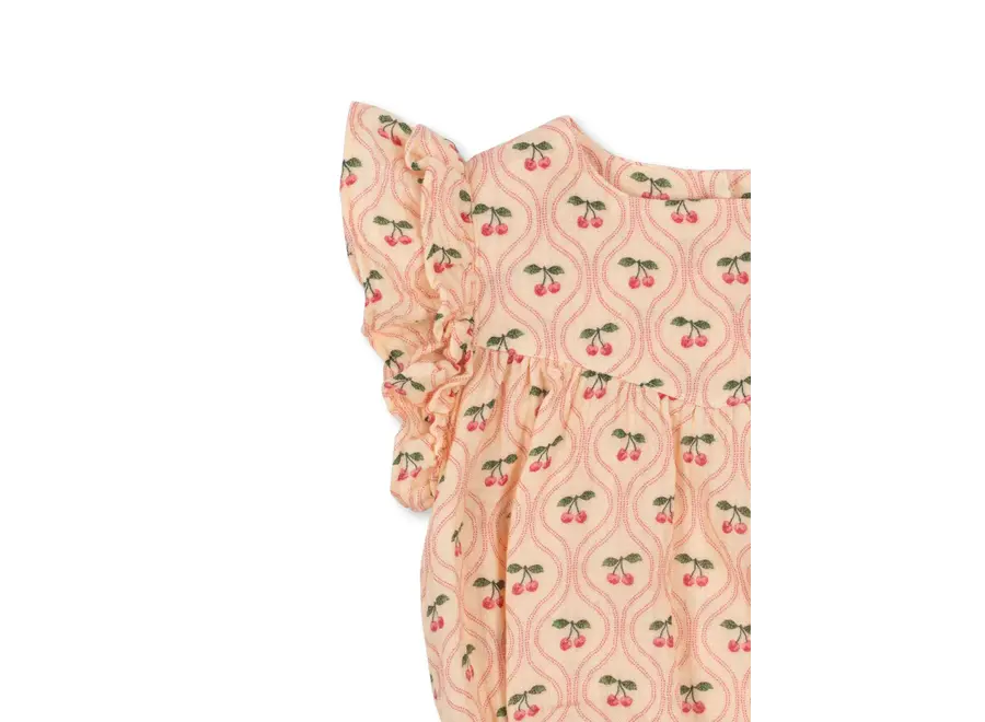 Coco romper - Cherry pink motif