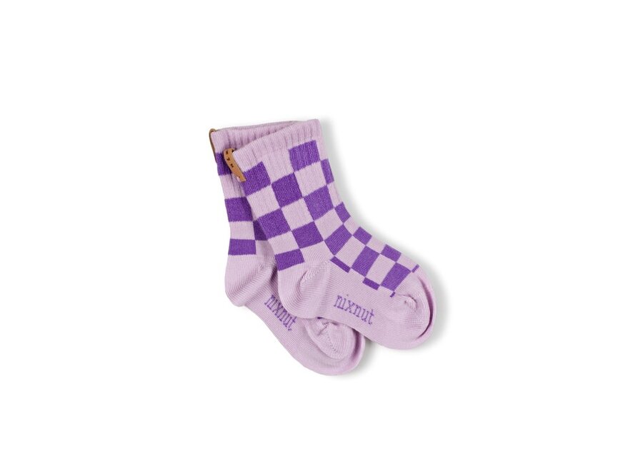 Checkered socks  - Purple