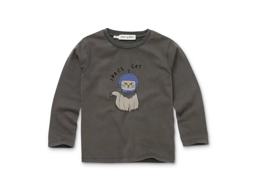 T-shirt Space cat - Washed black