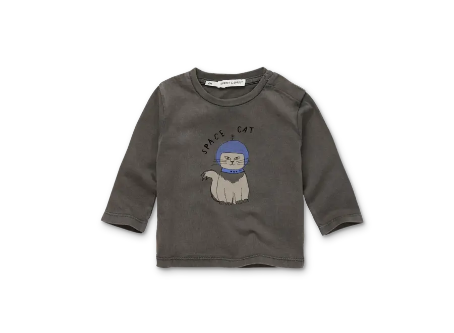 T-shirt Space cat - Washed black