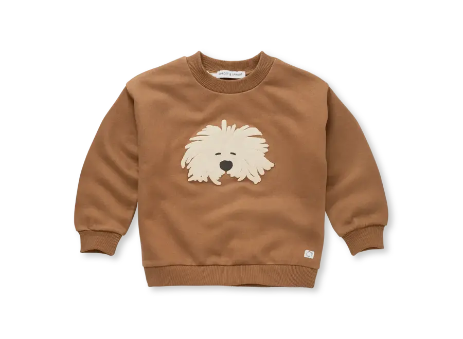 Sweatshirt moustache dog - Mocca