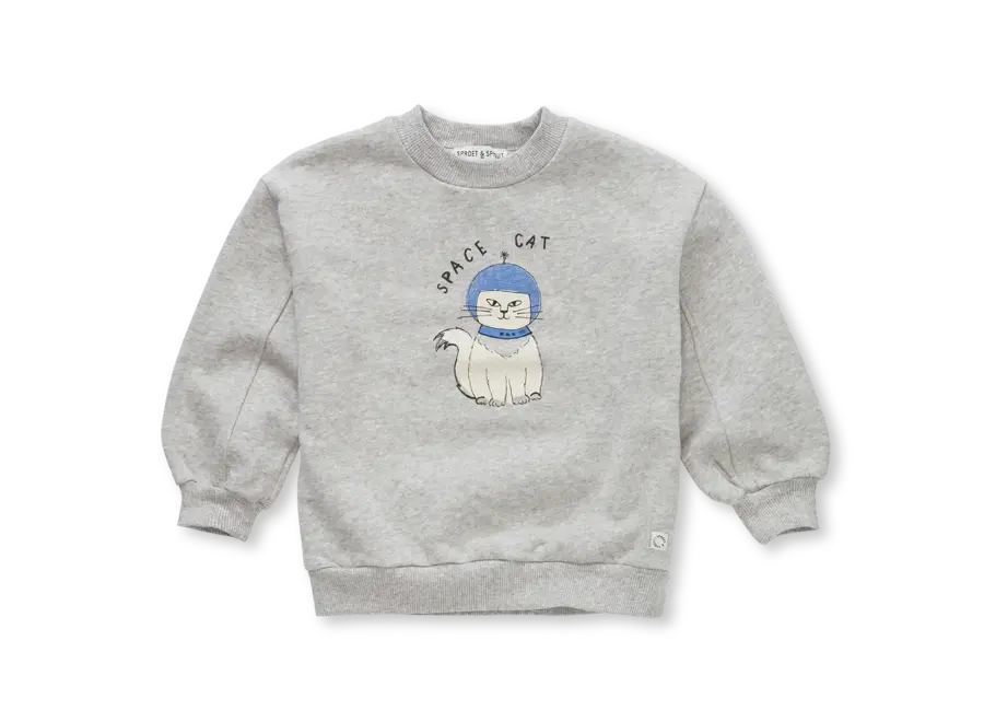 Sweatshirt space cat - Grey melee