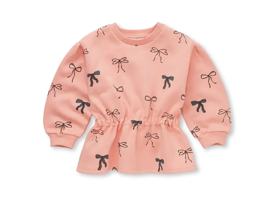 Girls peplum sweatshirt - Peach parfait