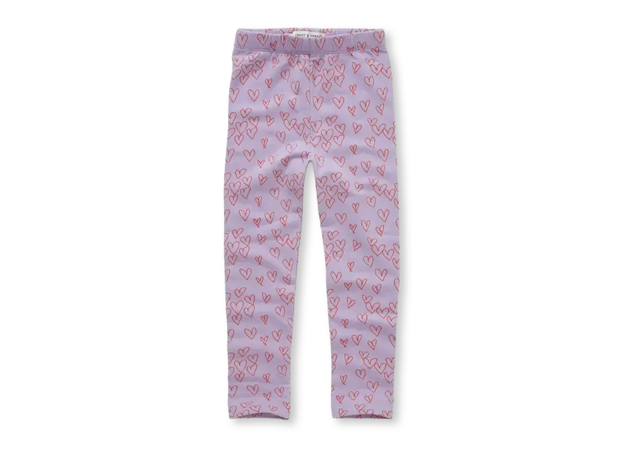 Winter legging hearts - Lavender