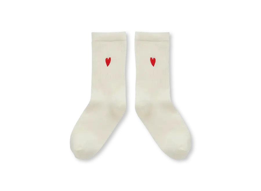 Sport socks hearts - Ivory