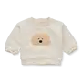 Baby sweatshirt moustache dog - Ivory