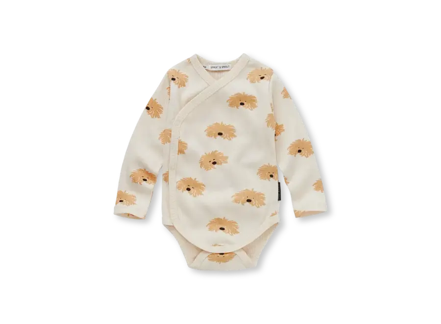 Romper moustache dogs - Ivory