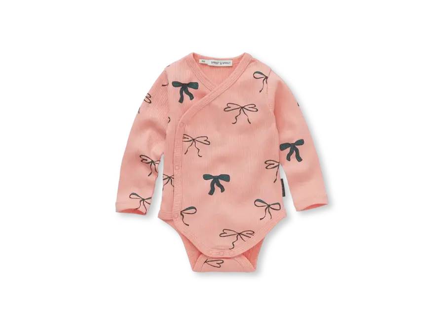 Romper bows print - Peach parfait