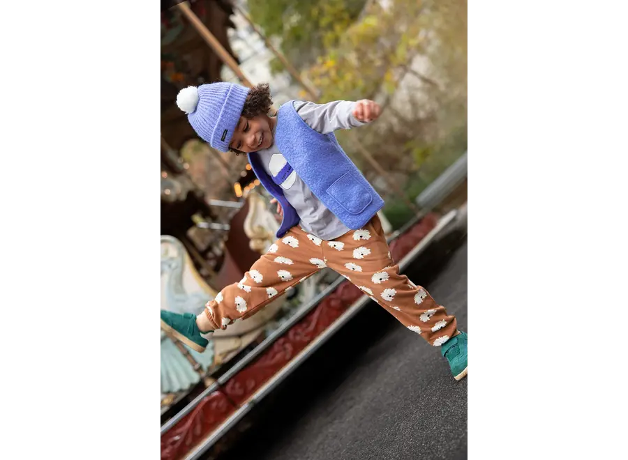 Sweatpants moustache dog print - Mocca