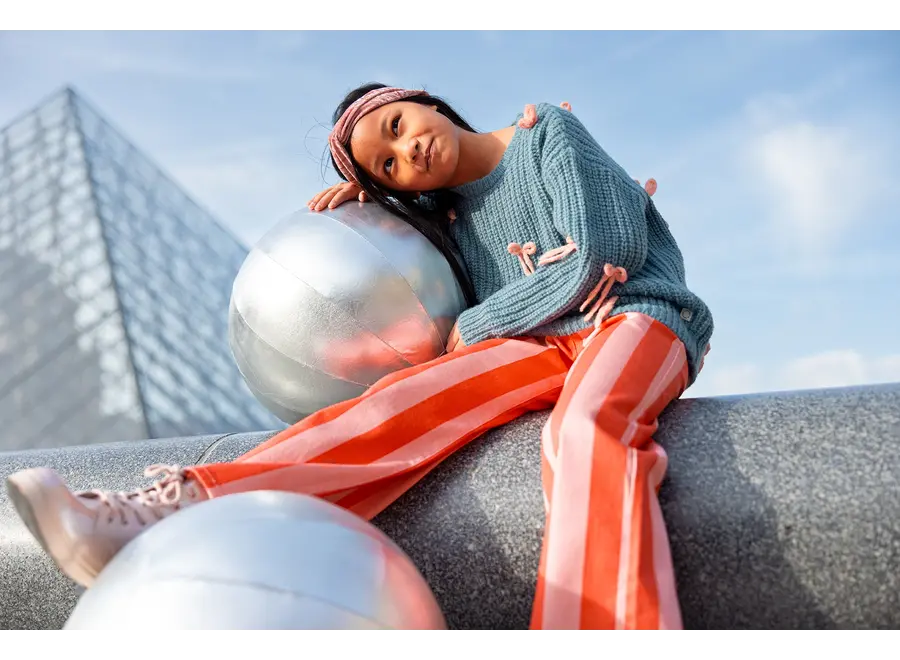 Girls sweater bows - Shady green