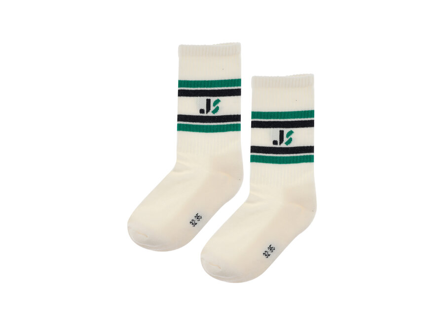 JS sport socks - Off white/ green/ blue