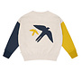 Lucky bird sweater - Ecru melange/ gold-blue