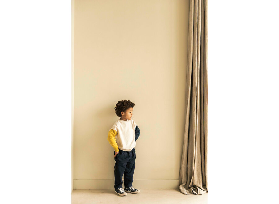 Lucky bird sweater - Ecru melange/ gold-blue