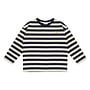 Moos oversized LS T-shirt - Navy blue/ off white stripe