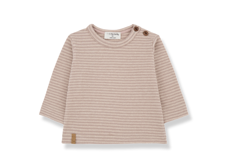 Olaf LS T-shirt - Nude stripes