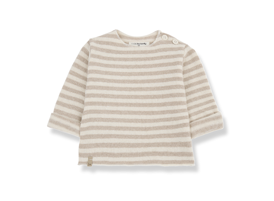 Aubin longsleeve T-shirt - Beige stripes
