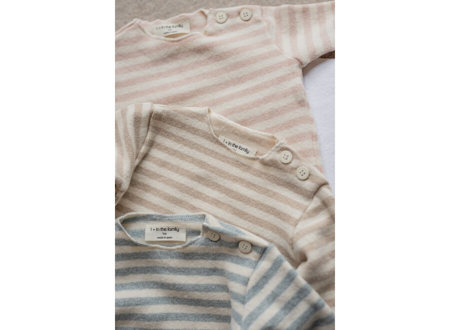 Aubin longsleeve T-shirt - Beige stripes