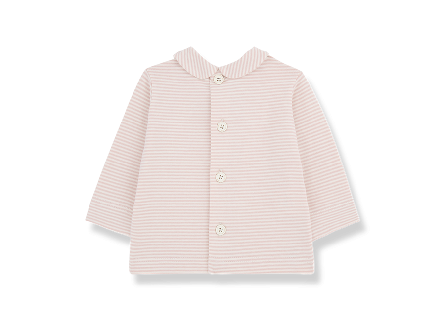 Angelica collar blouse - Nude stripe