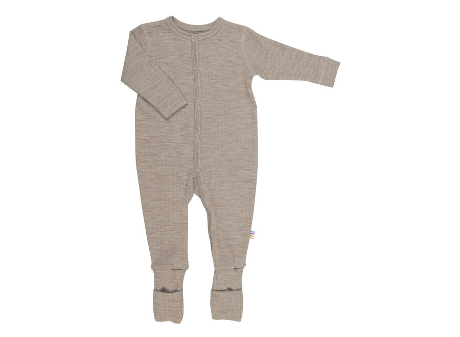 Jumpsuit 2 in 1 foot - Sesame melange (100% wol)