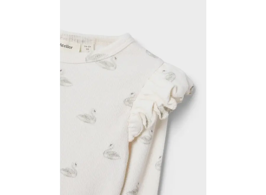 Gavo eko LS slim top - Pastel parchment/ Swan