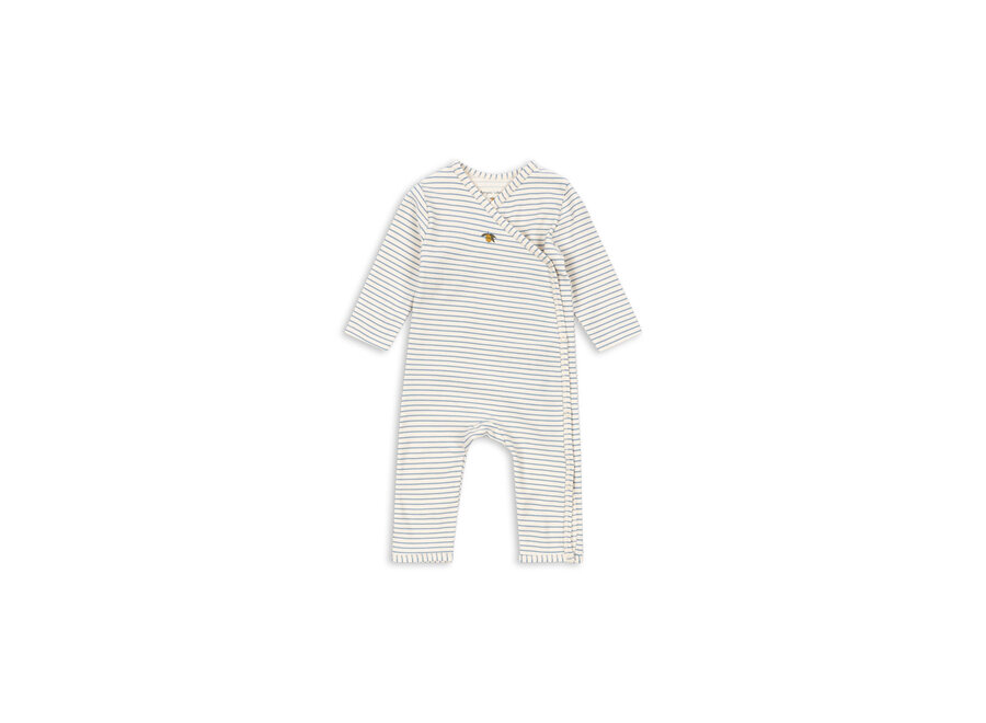 Basic newborn onesie - Stripe blue