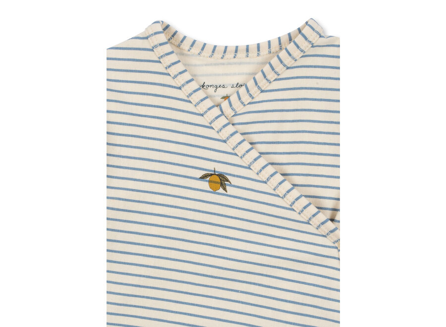 Basic newborn onesie - Stripe blue
