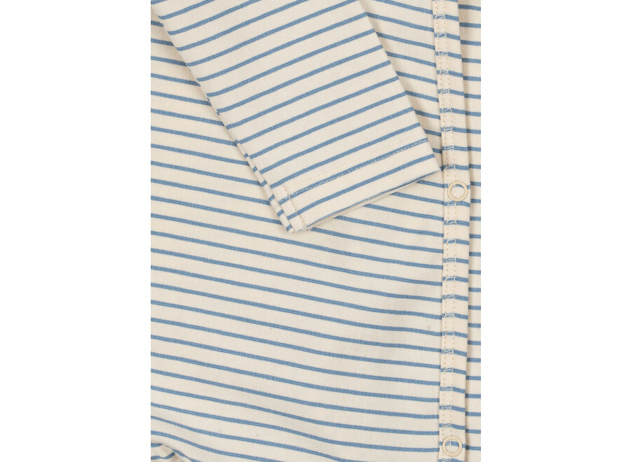 Basic newborn onesie - Stripe blue