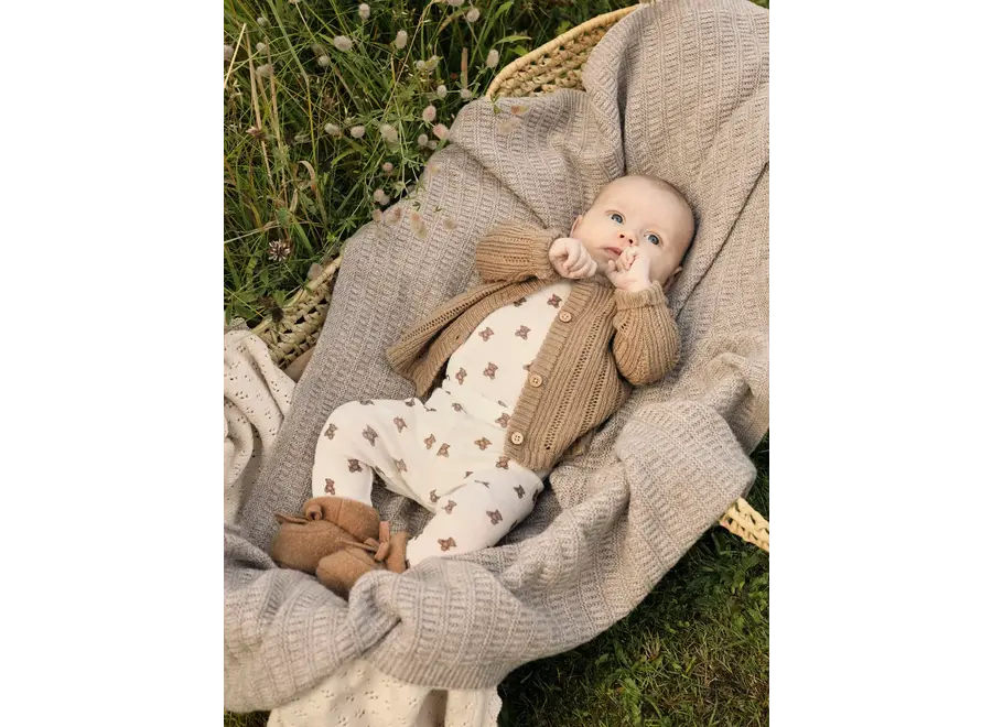 Nalu wol/modal slim legging - Turtledove/ Teddy bear