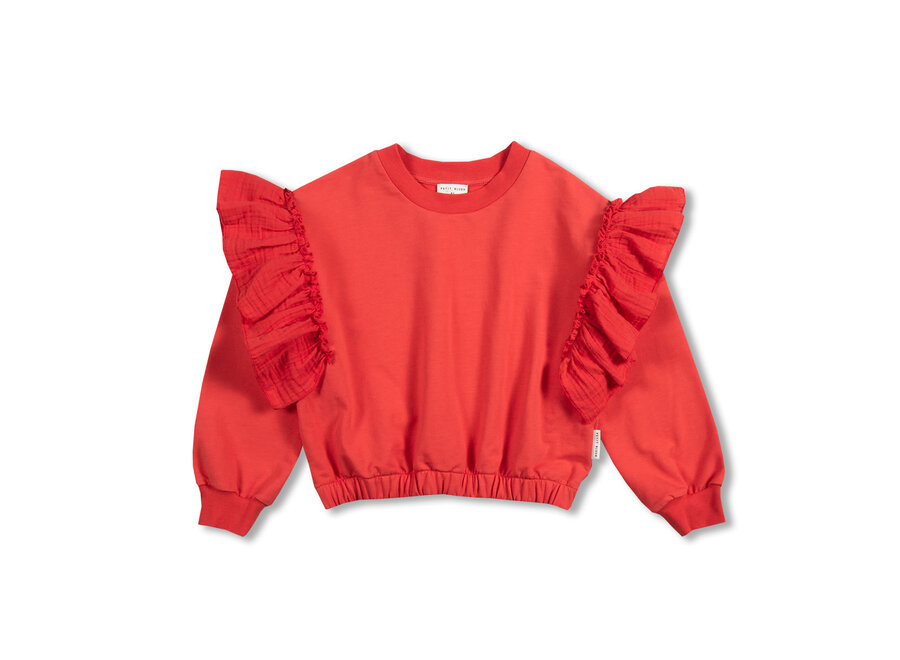 Romantic ruffle sweater - Cayenne