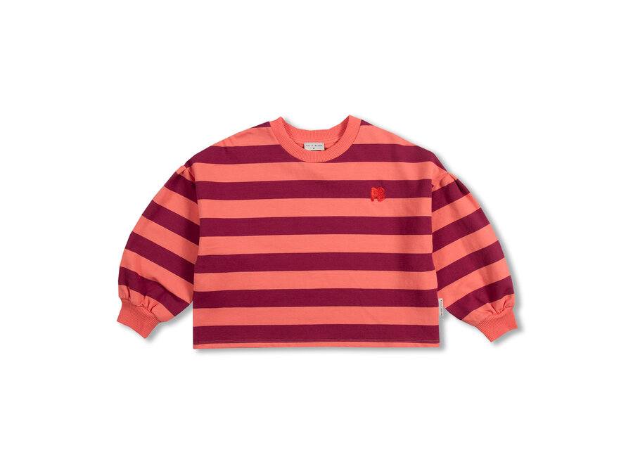 Sweater stripe - Peach/ bordeaux