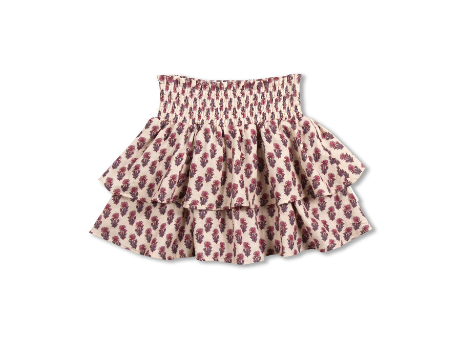 Mini smock skirt - Paisley flower AOP