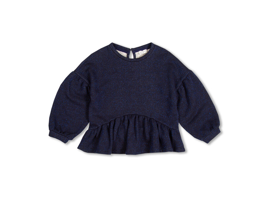 Ruffle sweater - Blue lurex