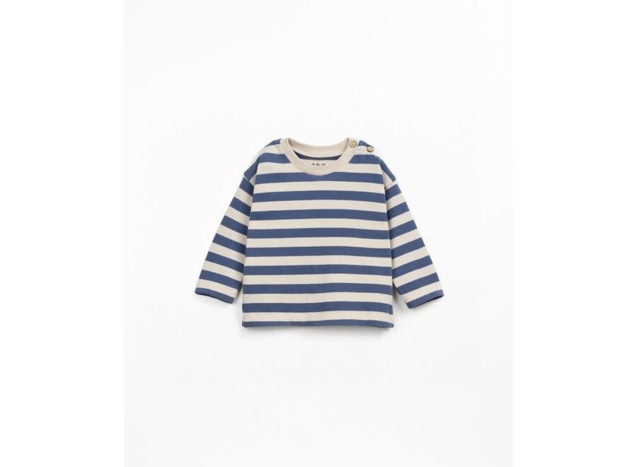 Striped jersey LS T-shirt - Mirtilo